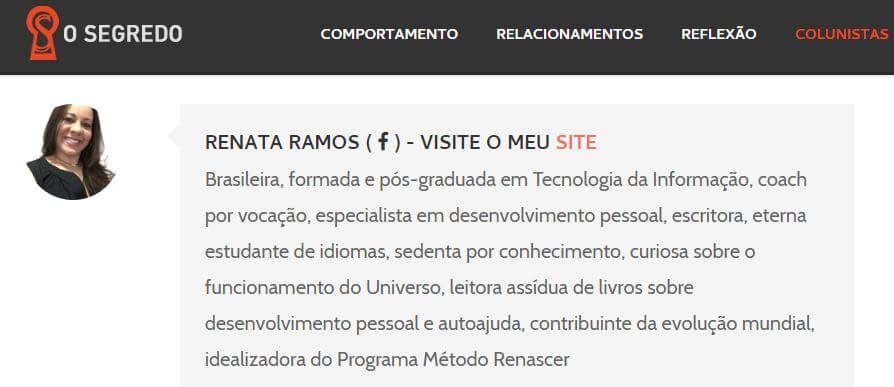 Colunista do site O Segredo